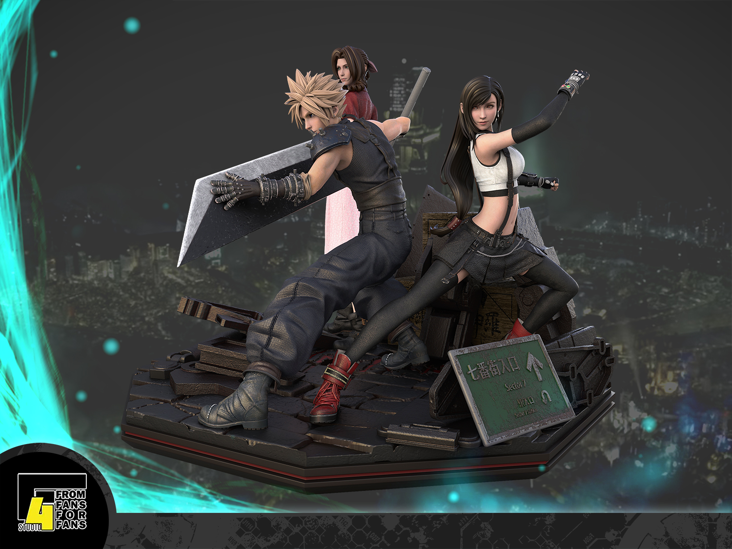 Ffvii Remake Assemble Cloud Aerith Tifa By F4 Studio
