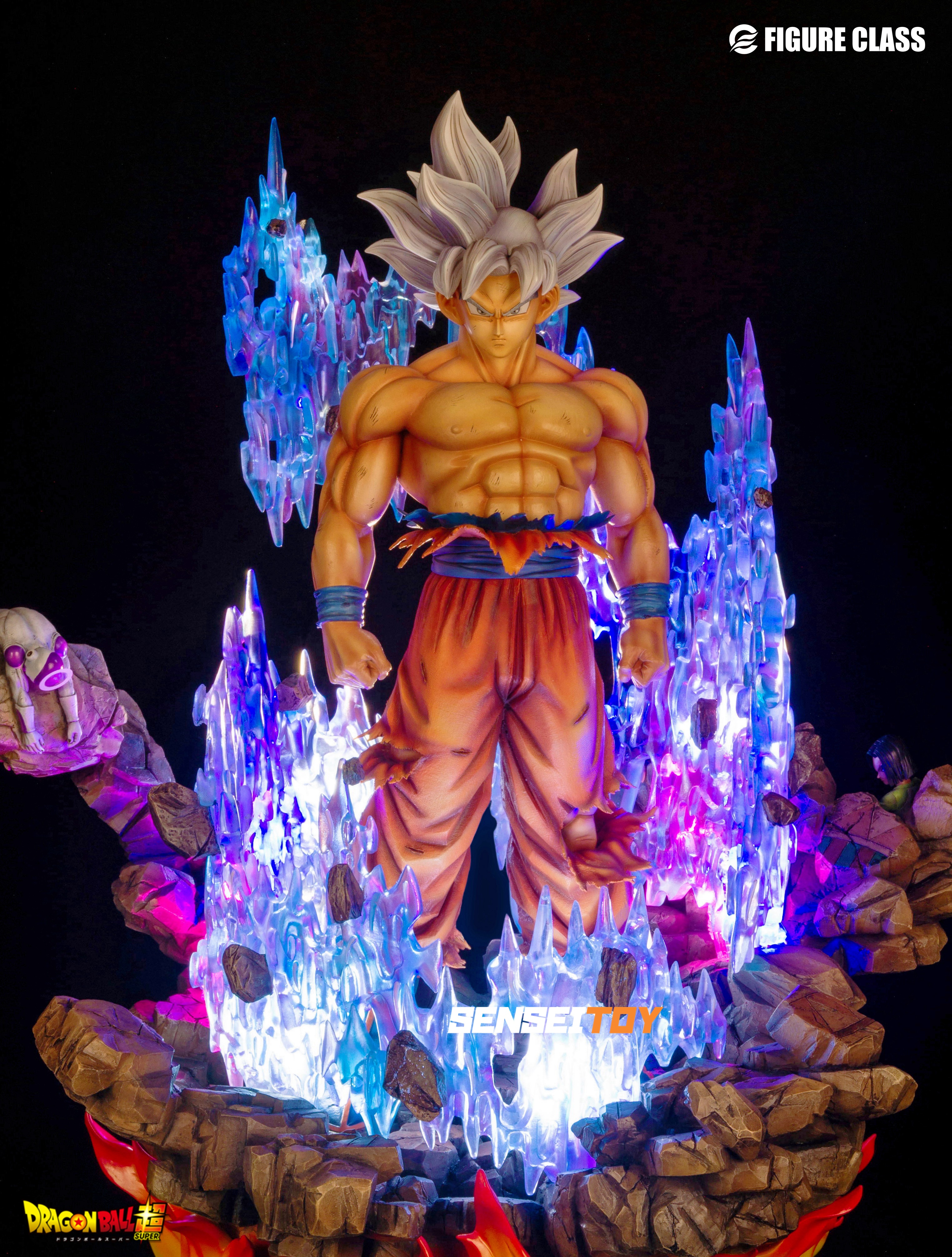 FC Son Goku Statue Dragon Ball Z Resin Figurine Model LED lights Recast