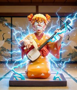 Zenitsu Playing Shamisen by Firefly Studio